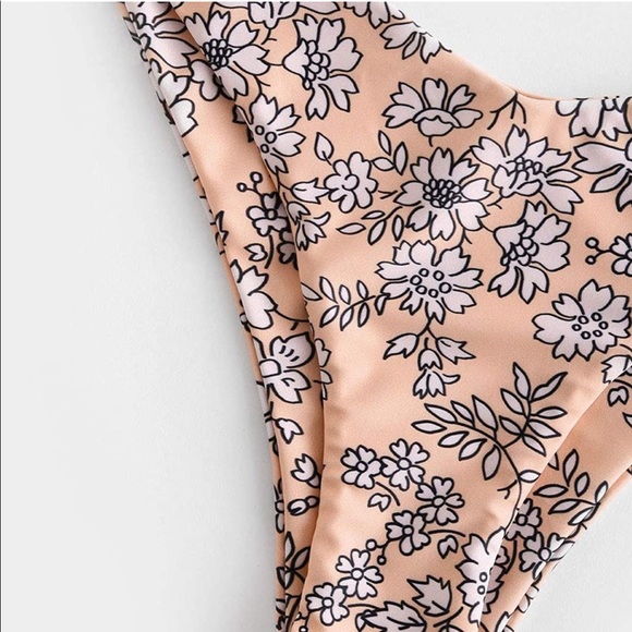 ZAFUL Women's Floral V-Wired Underwire High Leg Two Piece Bikini Set Swimsuit - Picture 9 of 13